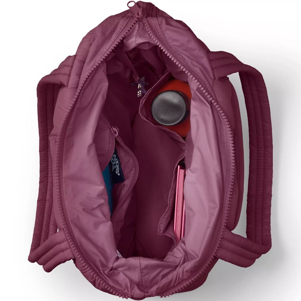 Land's End Burgundy Wanderweight Ultralight Packable Tote Bag/NWOT - Picture 2 of 13